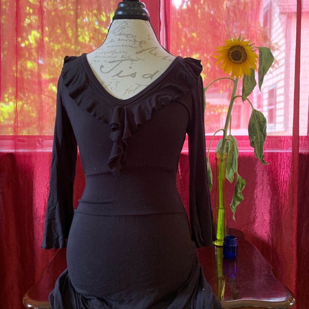 Ruffle Black Dress